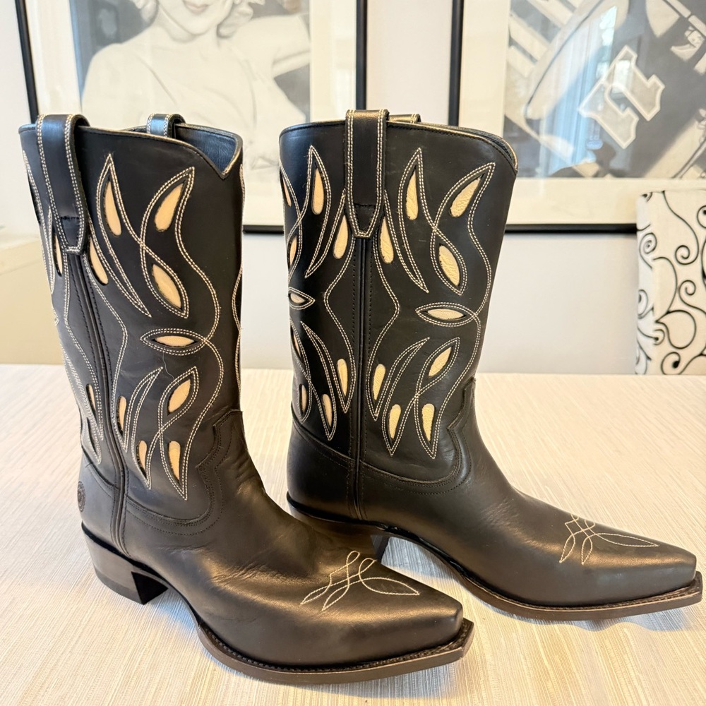 Ranch Road Sagebrush Black Cowboy Boots - Picture 4 of 12